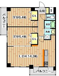アグレアブル 2LDKの間取図画像