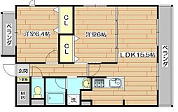 グラン・リーオ 2LDKの間取図画像