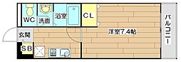 ブラオ高槻 1Kの間取図画像