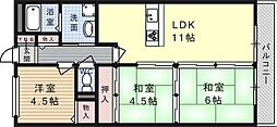 カサエステ一番館 3LDKの間取図画像