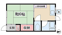 つかさ荘 1階1Kの間取り