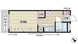 ロイヤルハイツ南馬込 3階1Kの間取り