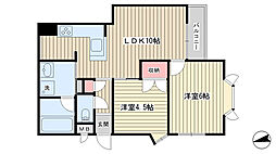パラシオ 2LDKの間取図画像