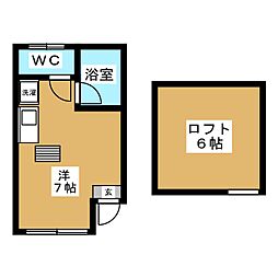 Ｓ・Ｋ早稲田 1階ワンルームの間取り