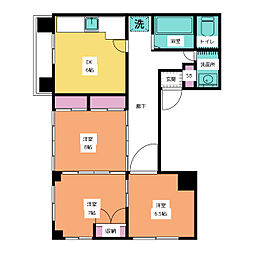 葵ビル 5階3DKの間取り
