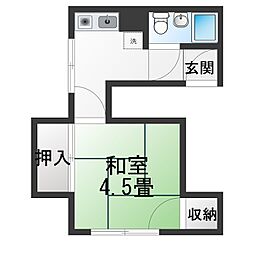 馬場下ハウス 1Kの間取図画像