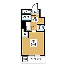 プリオール新宿 1Kの間取図画像