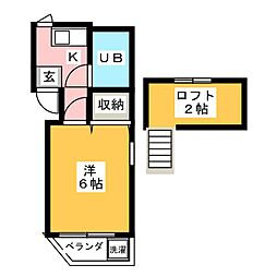 サンクレスト中落合 1Kの間取図画像