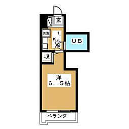 メゾン・ド・ブルージュ 1Kの間取図画像