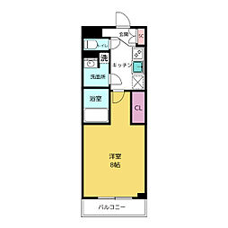 アイルプレミアム西新宿 2階1Kの間取り