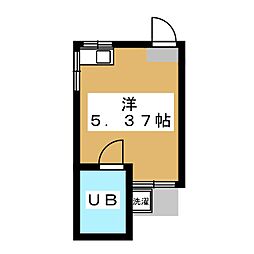 ヴェールドプレリー 1階ワンルームの間取り