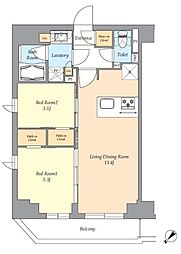 AIFLAT渋谷西原 2階2LDKの間取り