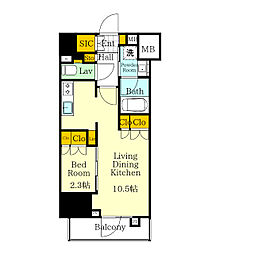 レフィールオーブ代々木 1LDKの間取図画像