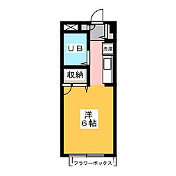 秋本ハウス 1Kの間取図画像
