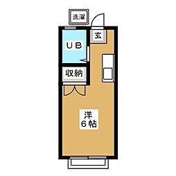 マイハイム 1階ワンルームの間取り