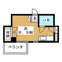 JR中央線 中野駅 徒歩6分の賃貸マンション 3階ワンルームの間取り