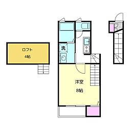 JR中央線 中野駅 徒歩10分の賃貸アパート 2階1Kの間取り