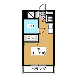 JR中央線 中野駅 徒歩10分の賃貸マンション 1階ワンルームの間取り