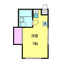 東京メトロ丸ノ内線 中野富士見町駅 徒歩10分の賃貸アパート 2階ワンルームの間取り