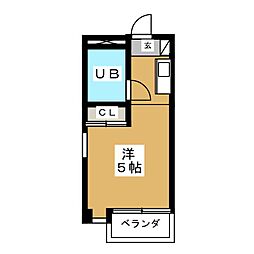 シャテーニュ石井 ワンルームの間取図画像