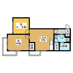 エーエスホームズ4 2LDKの間取図画像