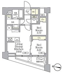 NOGATA RESIDENCE 2LDKの間取図画像