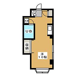 カーサ・エルモーサ ワンルームの間取図画像