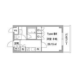 ガーデン中野 1Kの間取図画像