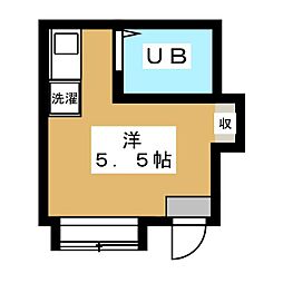 カーサー中野 ワンルームの間取図画像