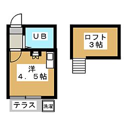 ＩＮＮ荻窪 1階ワンルームの間取り