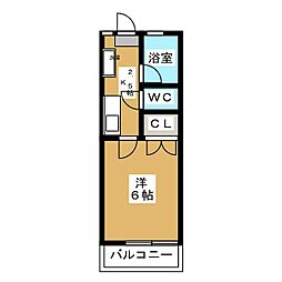 コーポラスＮ 1階1Kの間取り