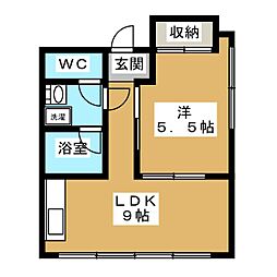 リバーサイドビル下井草 4階1LDKの間取り