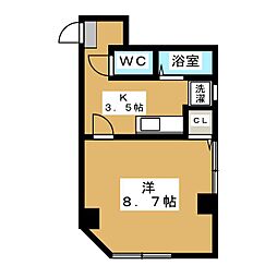 ファーストビル 1階1Kの間取り