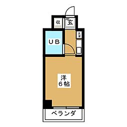 スカイコートエクセレント荻窪 7階ワンルームの間取り