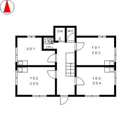 フレンズハウス 103 1階ワンルームの間取り