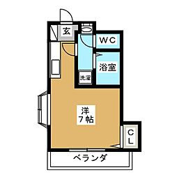 シオン杉並 ワンルームの間取図画像