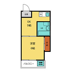 サンライトレジデンス 1階1DKの間取り