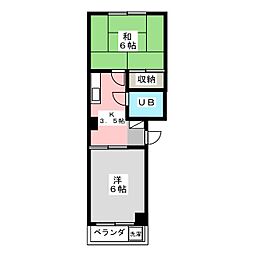 パールハイム 3階2Kの間取り