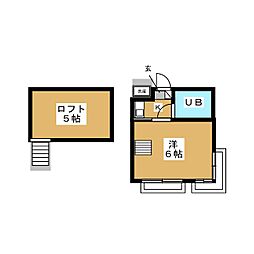 ベレーザ・ヨシダ 2階1Kの間取り