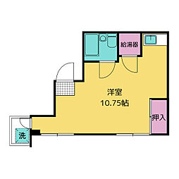 要ビル 4階ワンルームの間取り