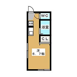ブライトステージ高円寺 1階ワンルームの間取り