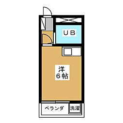グレースハイム横山 ワンルームの間取図画像