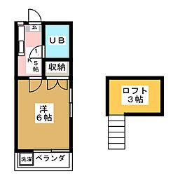 サンハイムMB棟 1Kの間取図画像