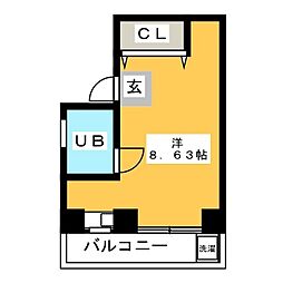 要ビル ワンルームの間取図画像