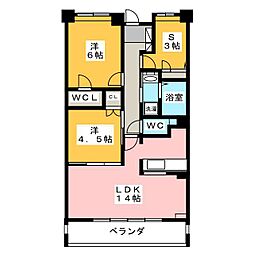 エコタワーバオバブ 3階2SLDKの間取り