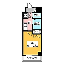 エルヴィエントアース武蔵関パーク 1Kの間取図画像