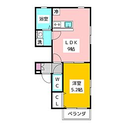 ALZARGATE 2階1LDKの間取り