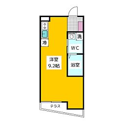 Cocoon.K 1階ワンルームの間取り