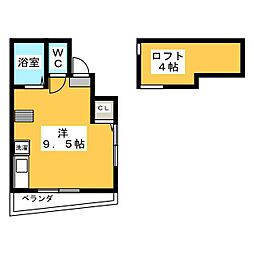 NICOハウス 2階ワンルームの間取り