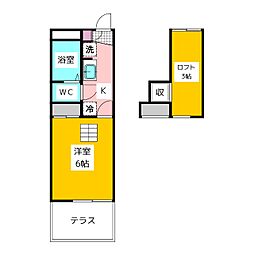 KEITA 1階1Kの間取り